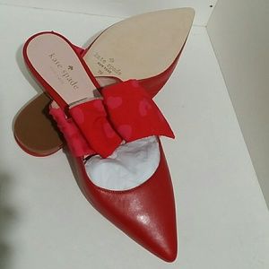 Kate Spade New York Slip On Red Leather Sandals